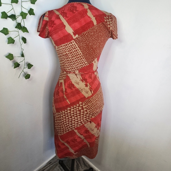 BCBGMaxAzria Red Print Wrap Dress - Picture 8 of 10